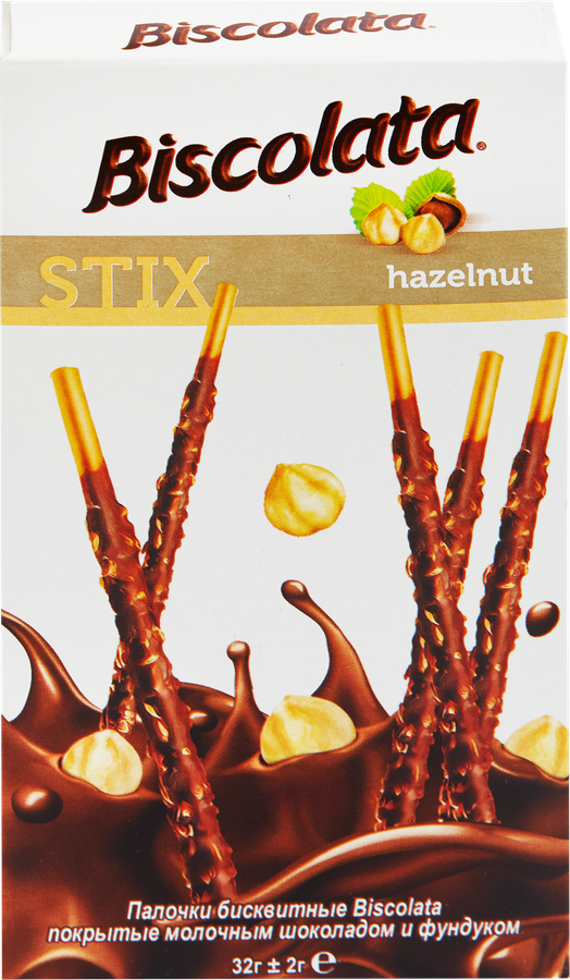 Палочки бисквит Biscolata Stix Hazelnut
